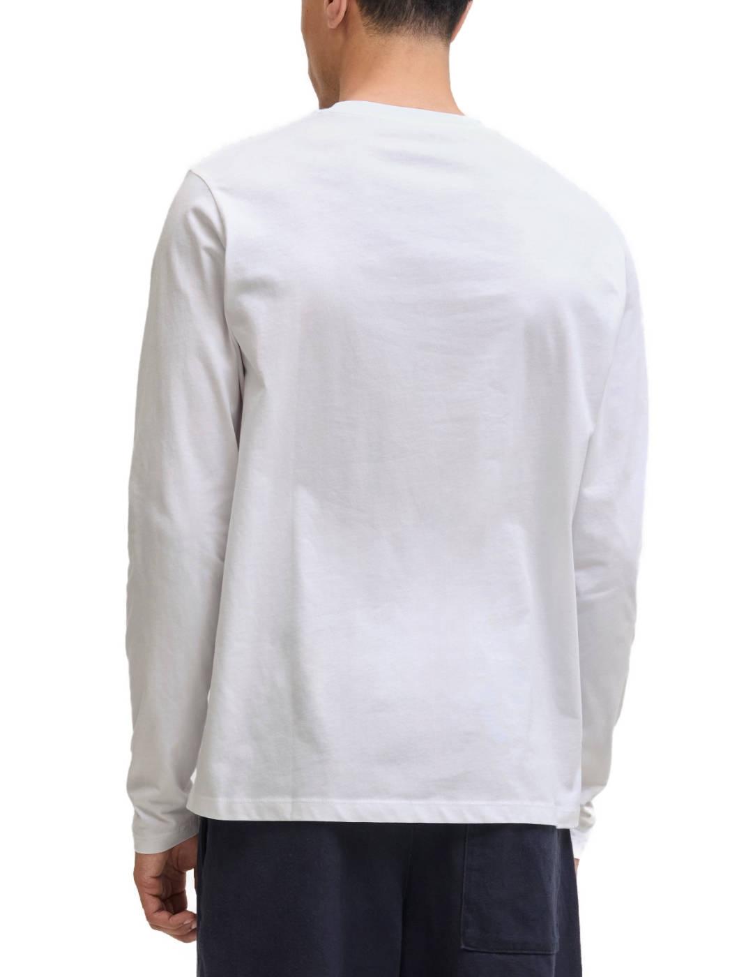 Camiseta Jack&Jones York blanco manga larga para hombre