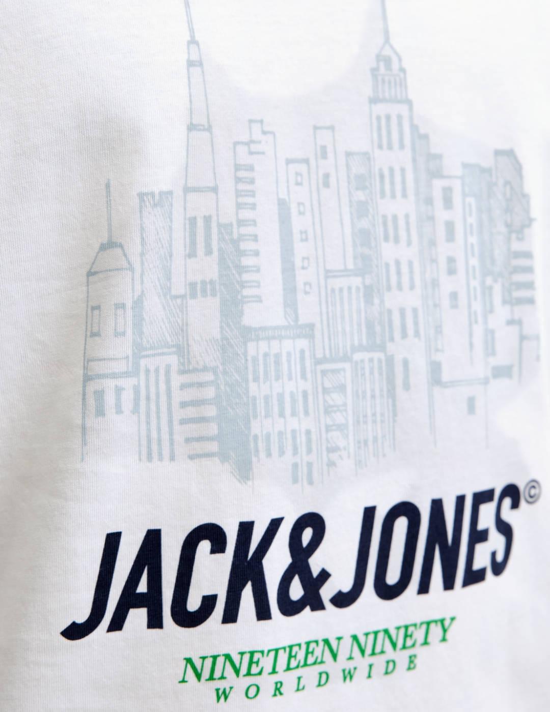 Camiseta Jack&Jones York blanco manga larga para hombre