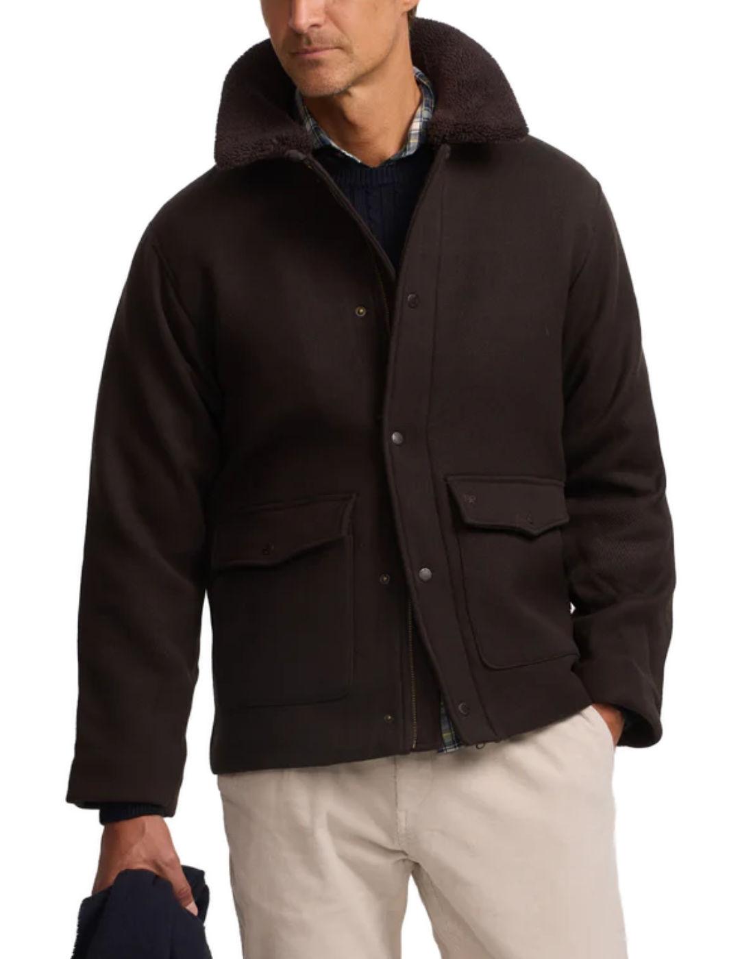 Cazadora Silbon Clásica marrón con lana para hombre