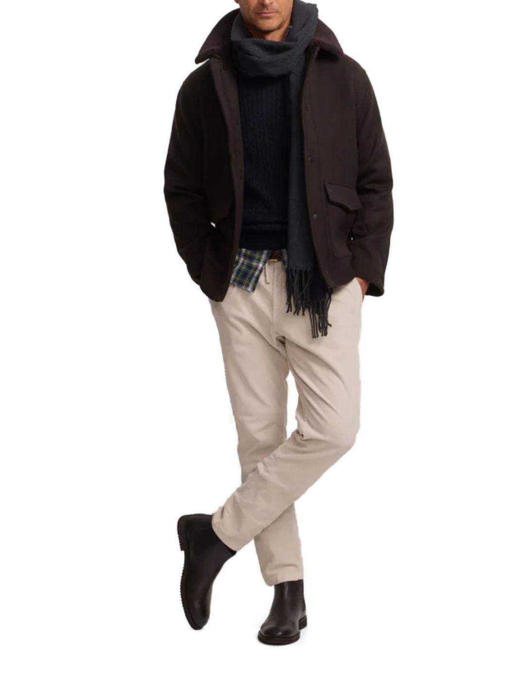 Cazadora Silbon Clásica marrón con lana para hombre