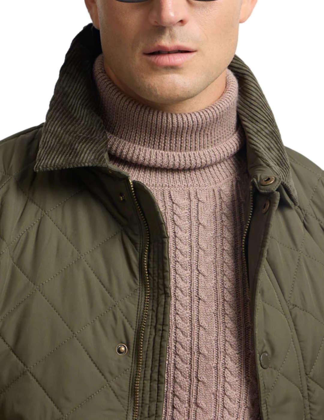 Chaqueta Silbon Clásica field verde con cremallera de hombre