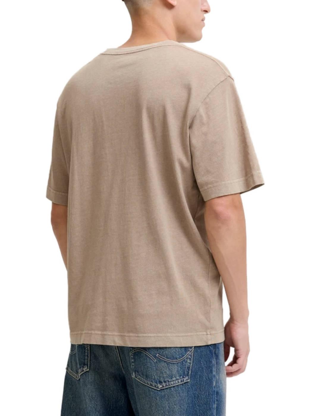 Camiseta Jack&Jones Rinwood beige manga corta para hombre