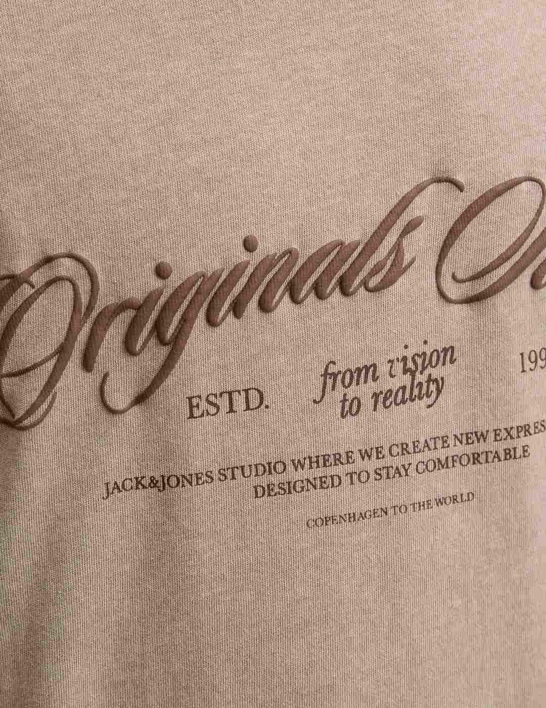 Camiseta Jack&Jones Rinwood beige manga corta para hombre