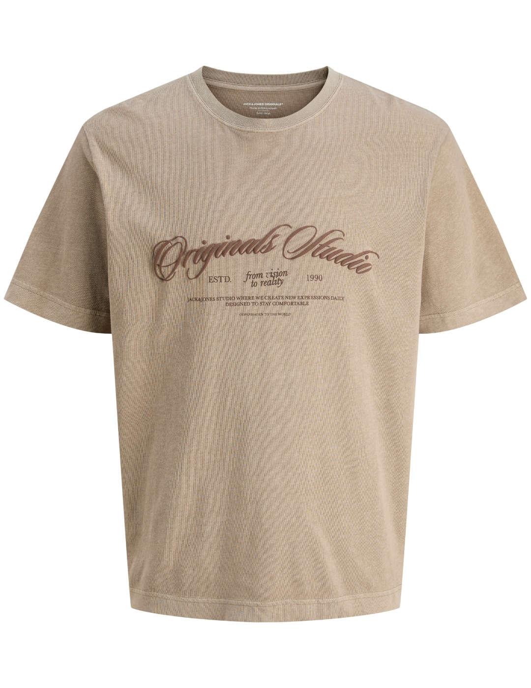 Camiseta Jack&Jones Rinwood beige manga corta para hombre