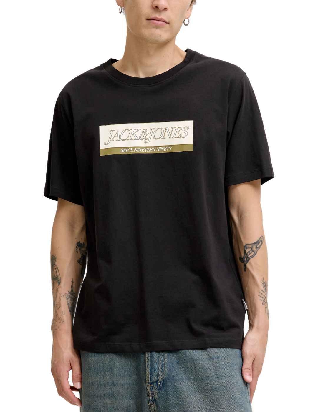 Camiseta Jack&Jones Rinwood negra manga corta para hombre