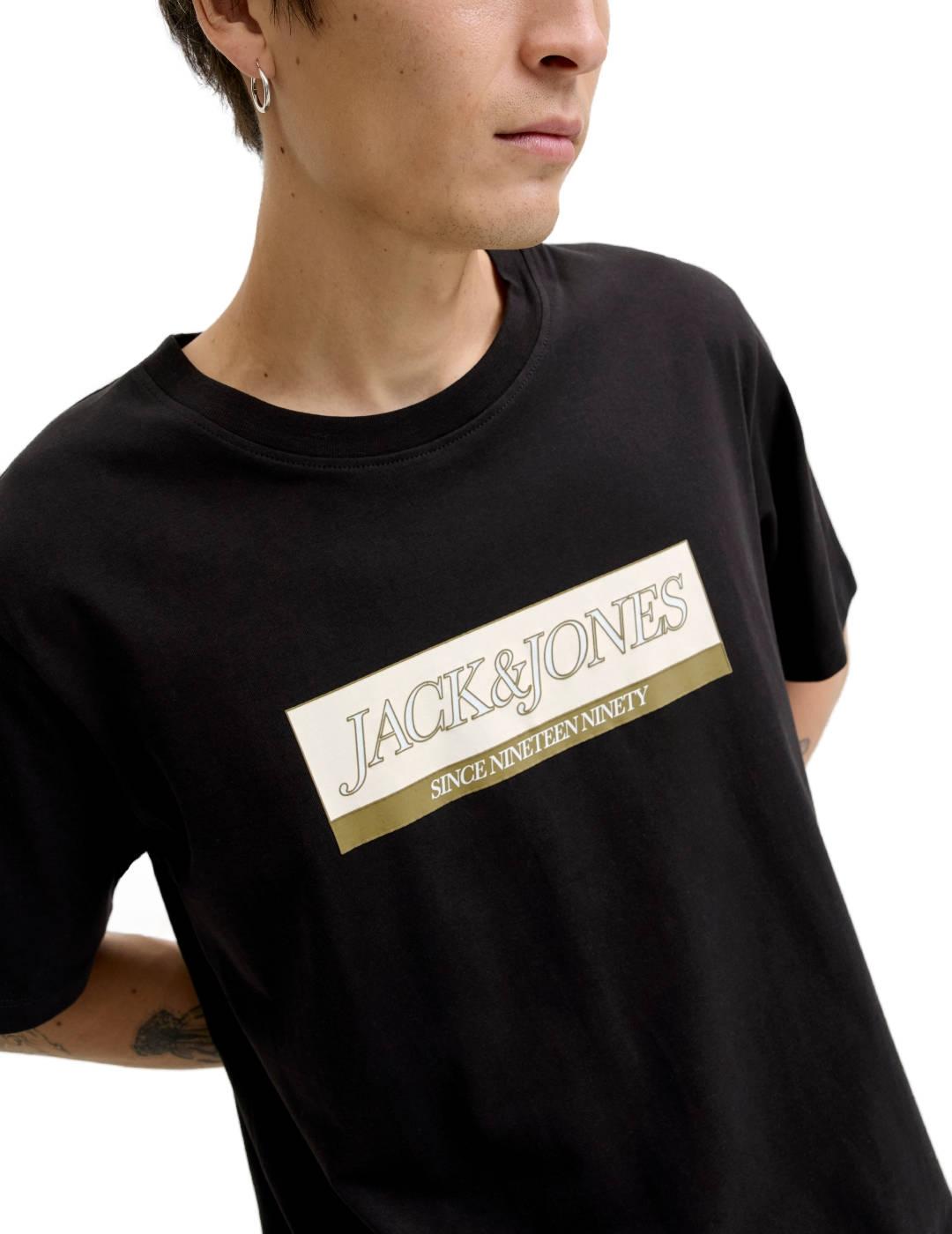 Camiseta Jack&Jones Rinwood negra manga corta para hombre