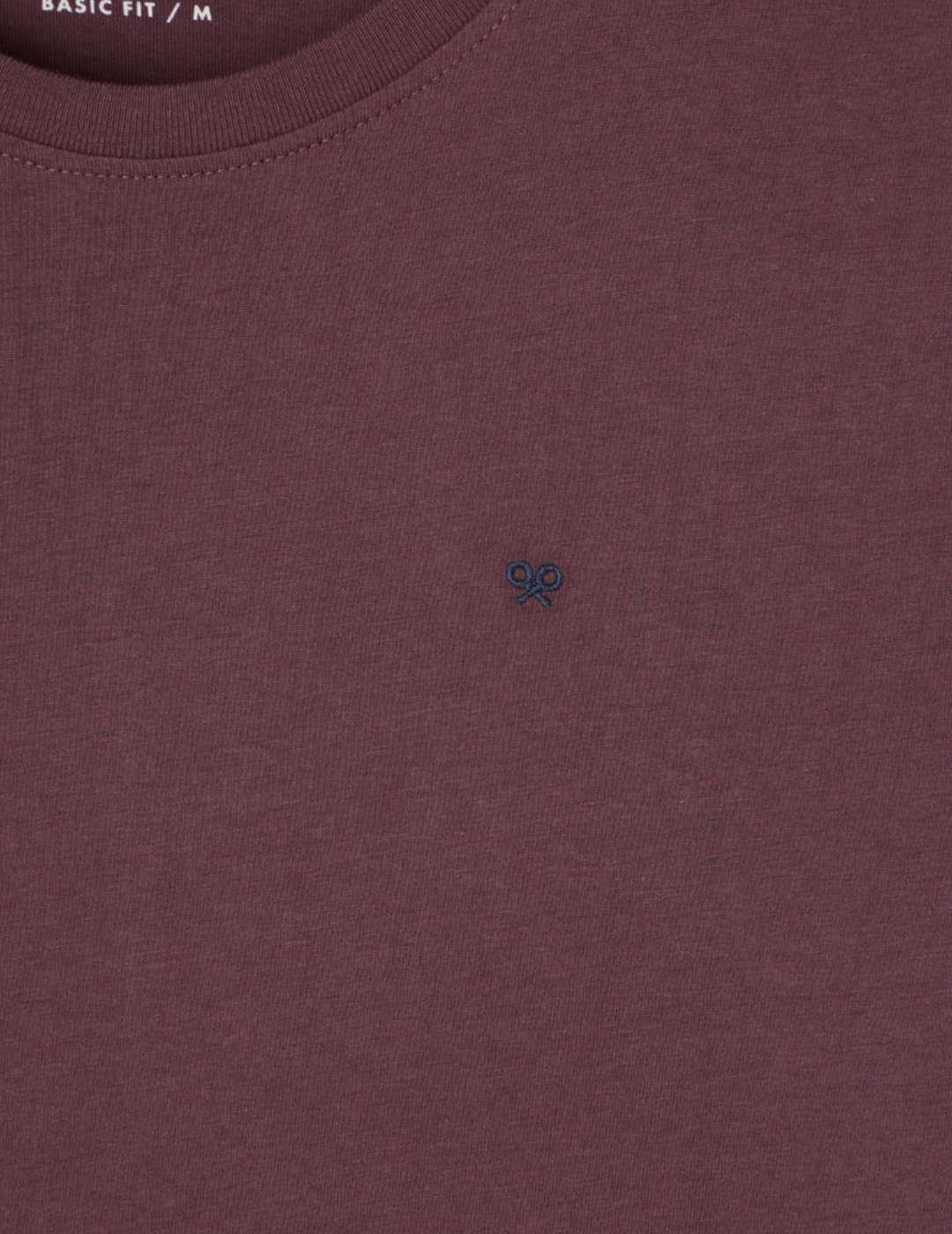 Camiseta Silbon Minilogo burdeos manga corta para hombre