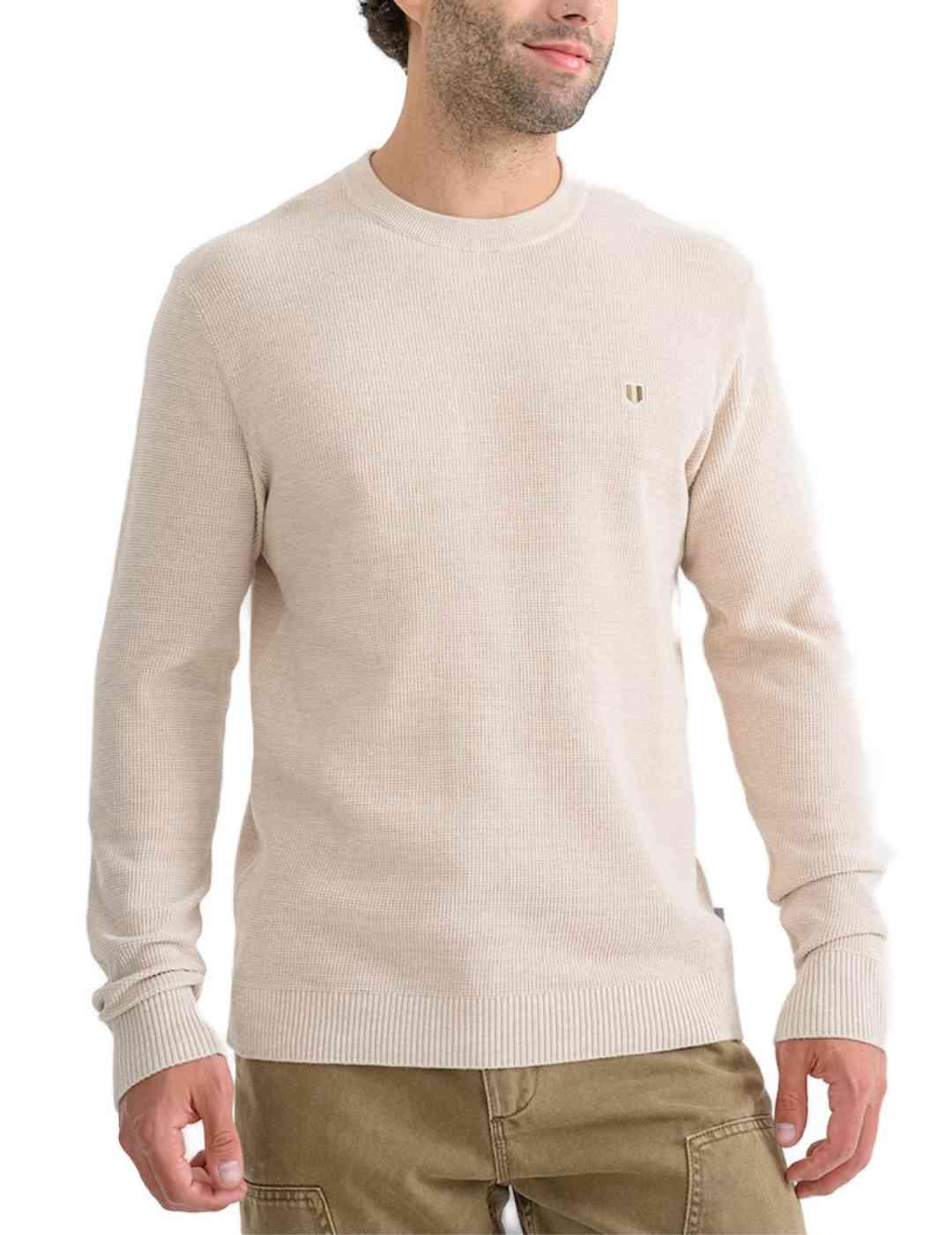 Jersey Jac k&J ones Blurex de manga larga beige para hombre
