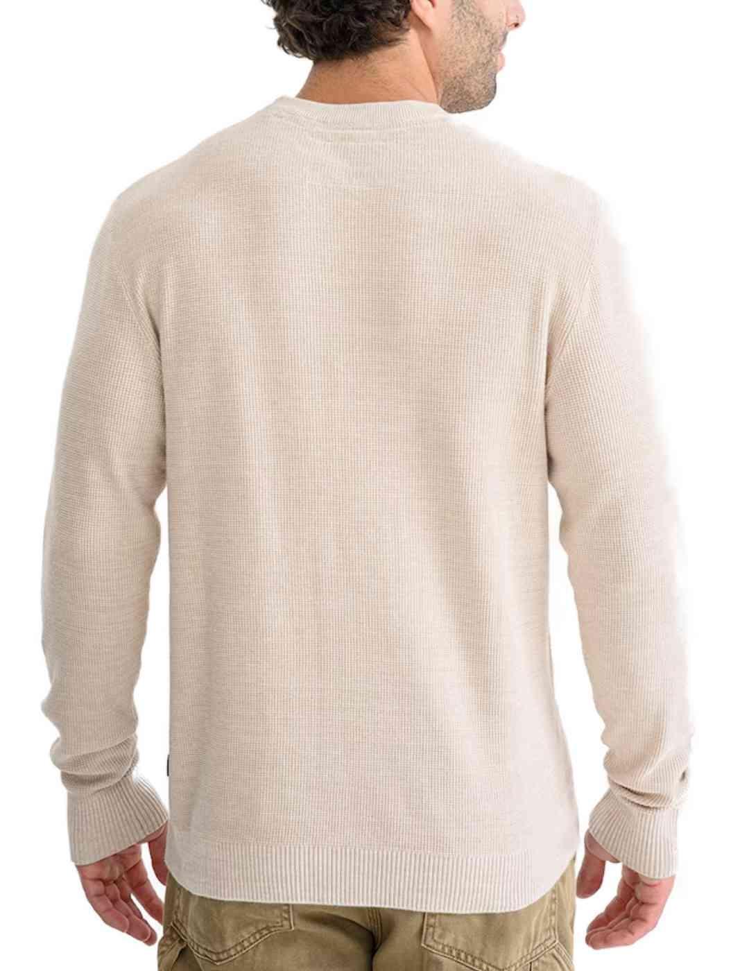 Jersey Jac k&J ones Blurex de manga larga beige para hombre
