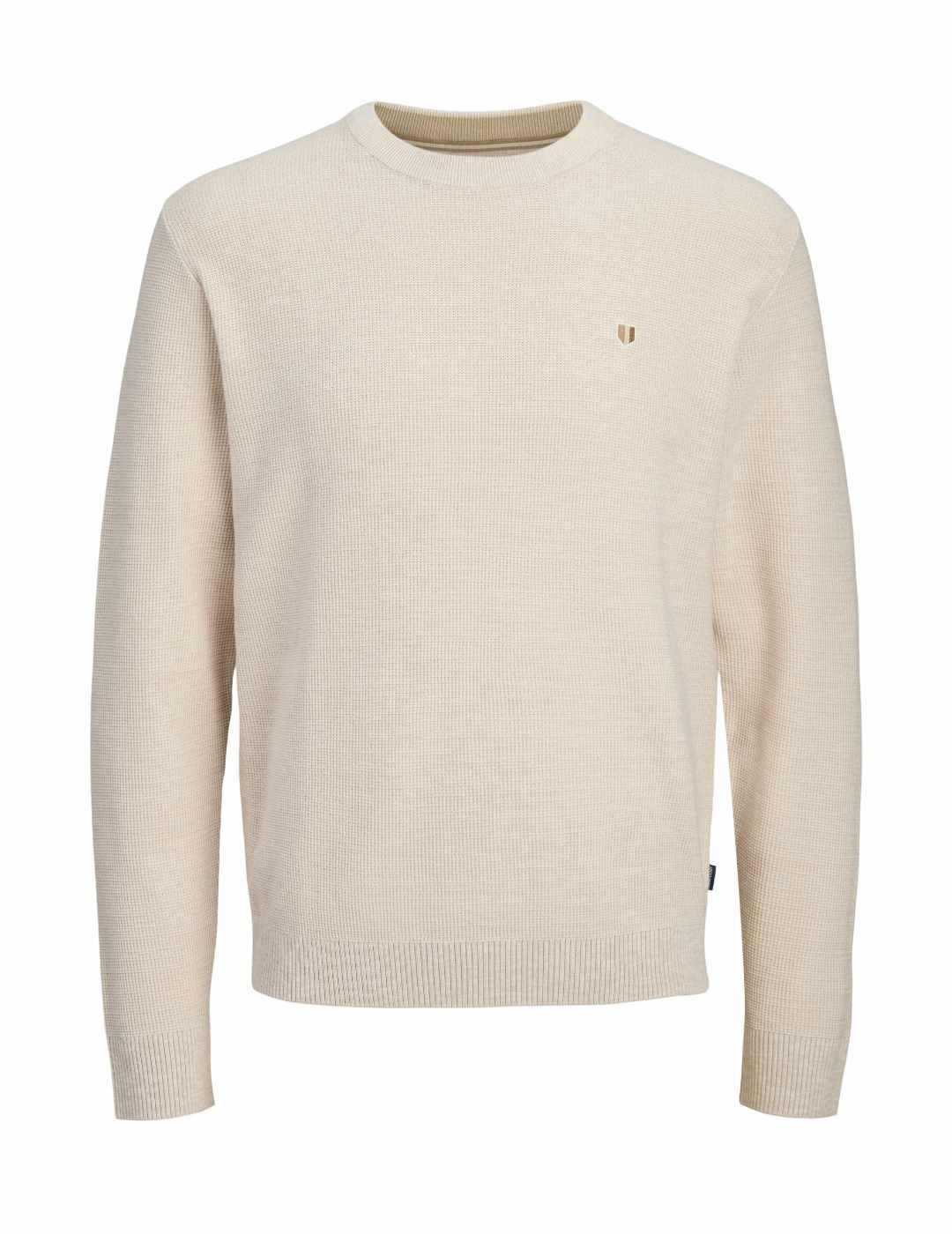Jersey Jac k&J ones Blurex de manga larga beige para hombre