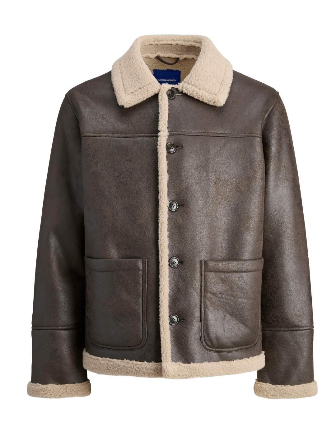 Chaqueta Jack&Jones Cambridge marrón borreguito de hombre