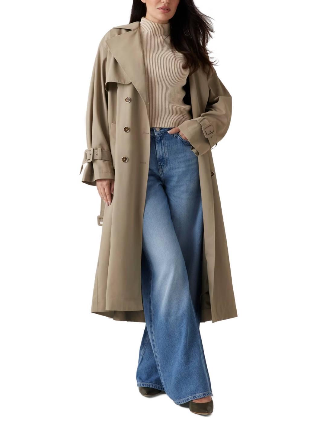 Gabardina Guess beige larga regular para mujer