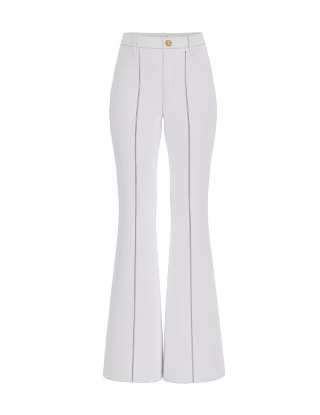 Pantalón vaquero Guess Amanda blanco acampanado para mujer