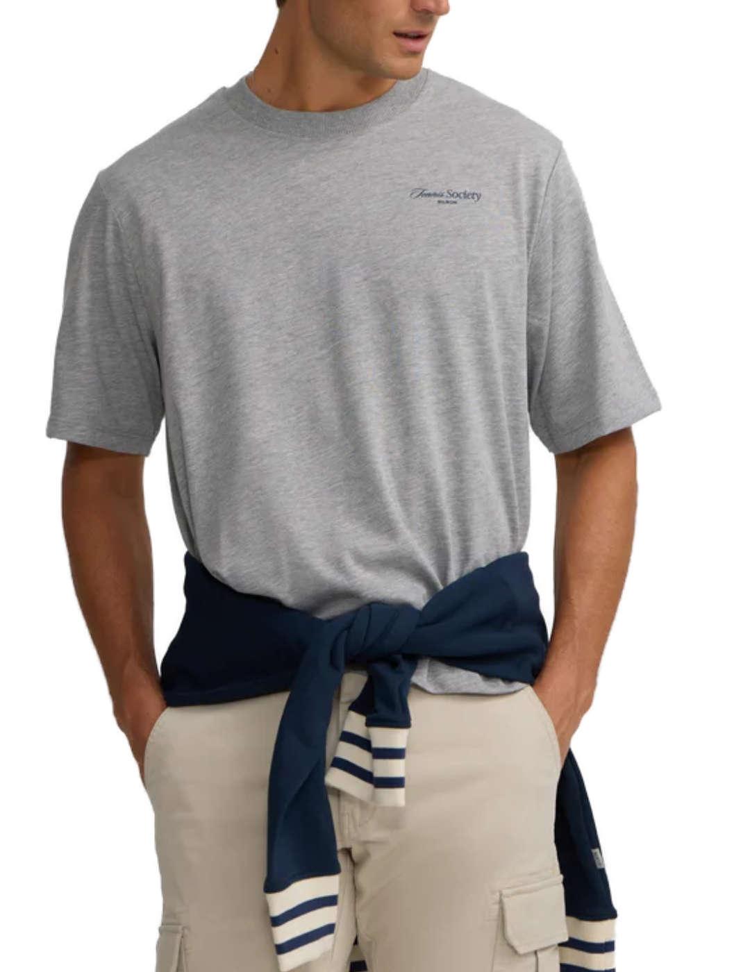 Camiseta Silbon Tennis society gris logo espalda para hombre