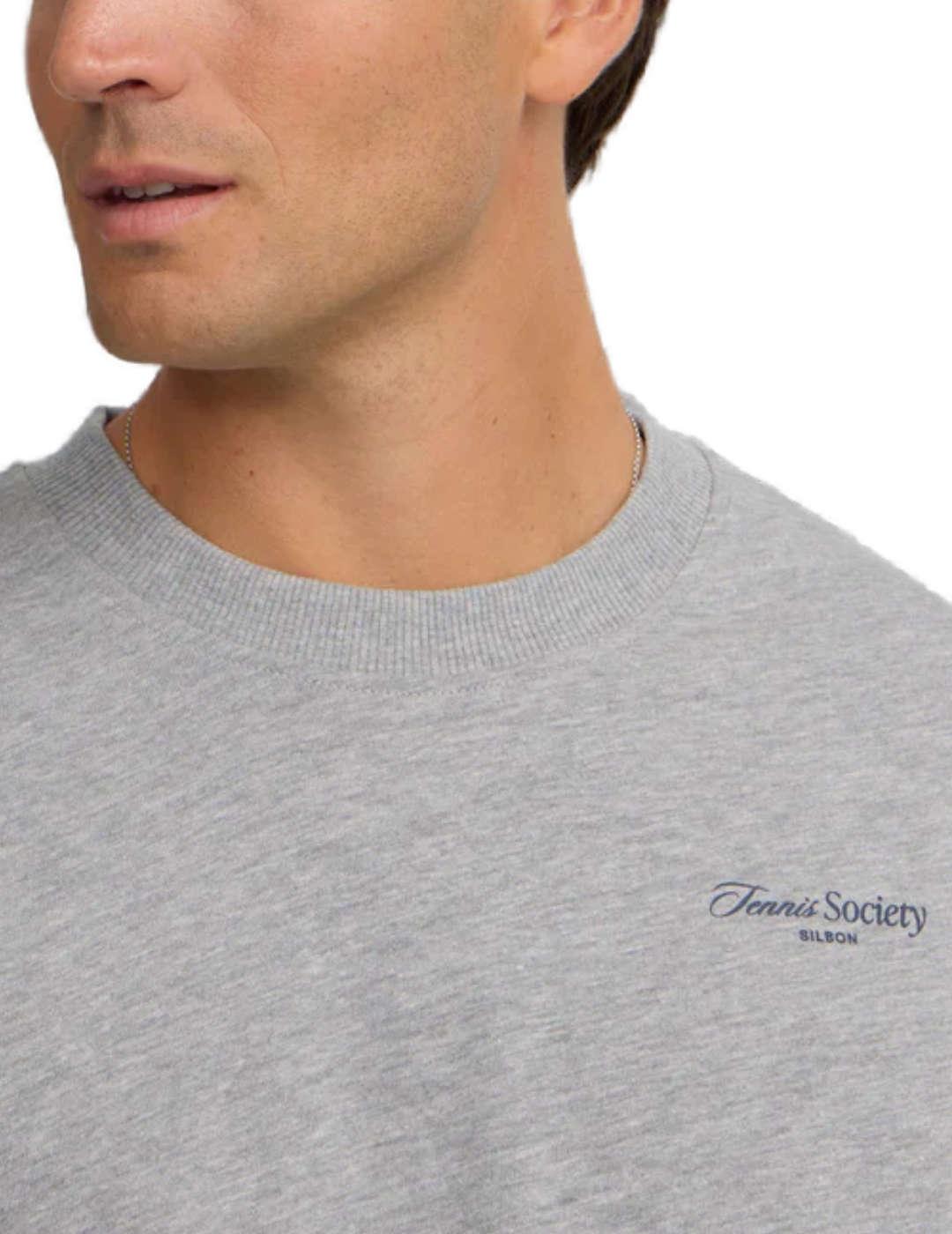 Camiseta Silbon Tennis society gris logo espalda para hombre
