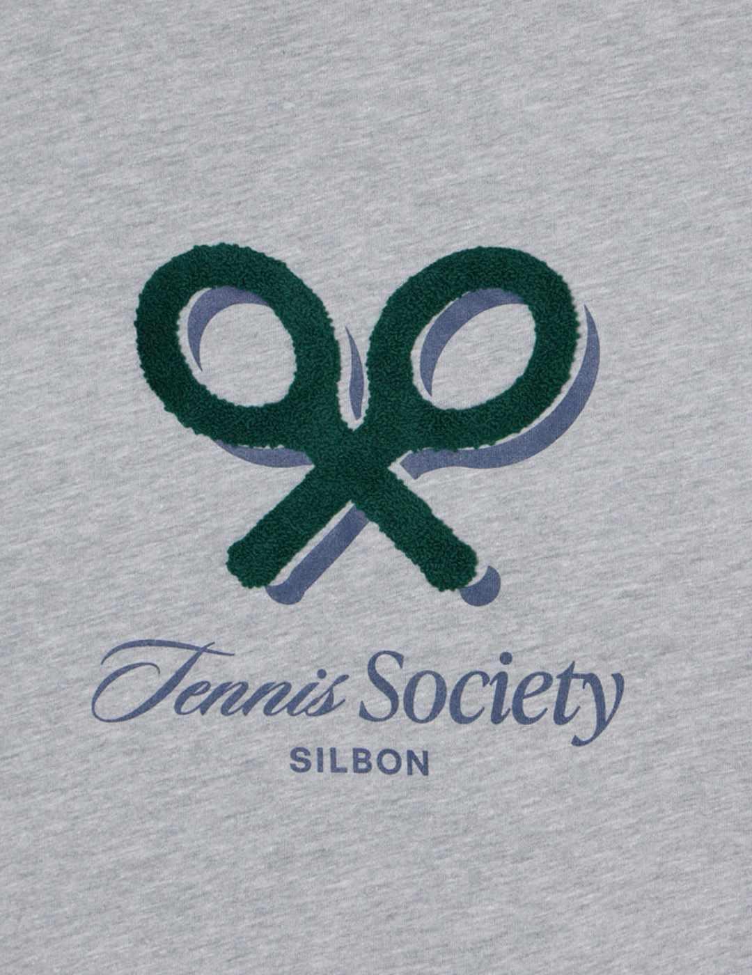 Camiseta Silbon Tennis society gris logo espalda para hombre