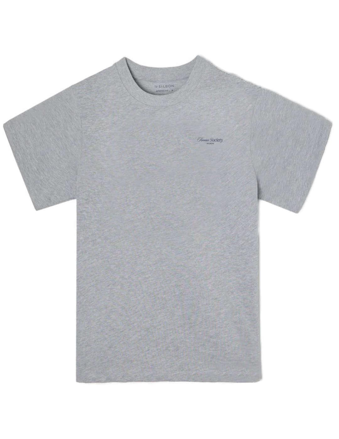 Camiseta Silbon Tennis society gris logo espalda para hombre
