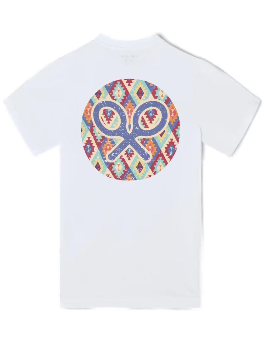 Camiseta Silbon Círculo étnico blanca manga corta de hombre