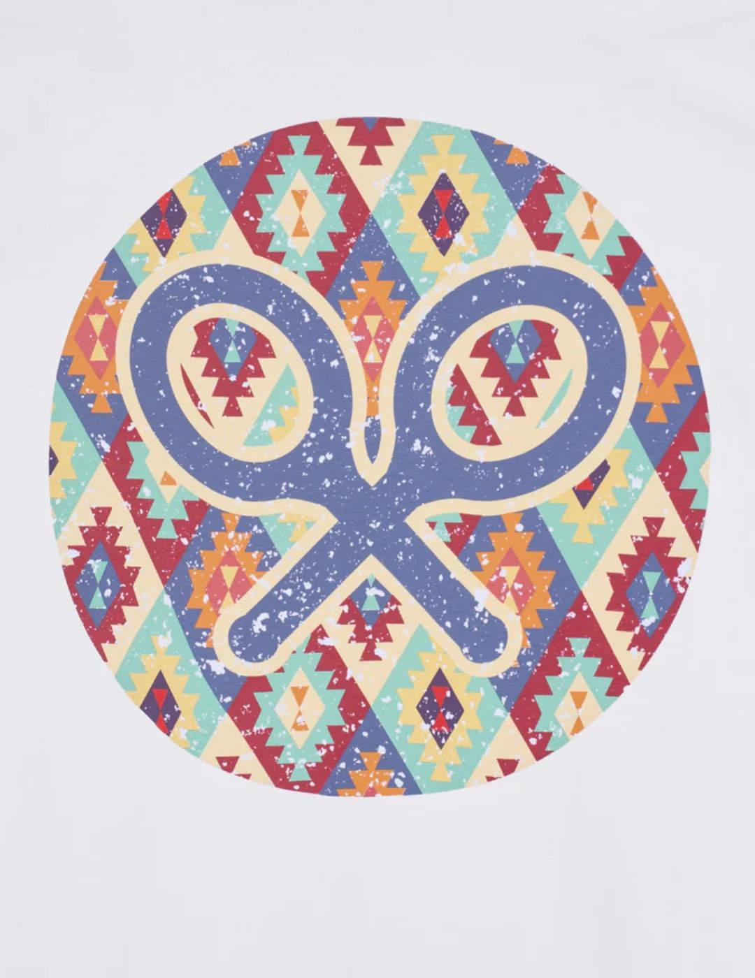 Camiseta Silbon Círculo étnico blanca manga corta de hombre