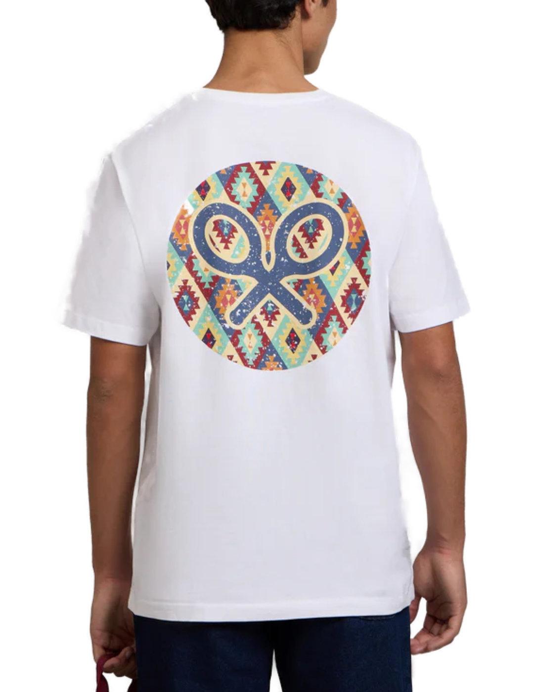 Camiseta Silbon Círculo étnico blanca manga corta de hombre