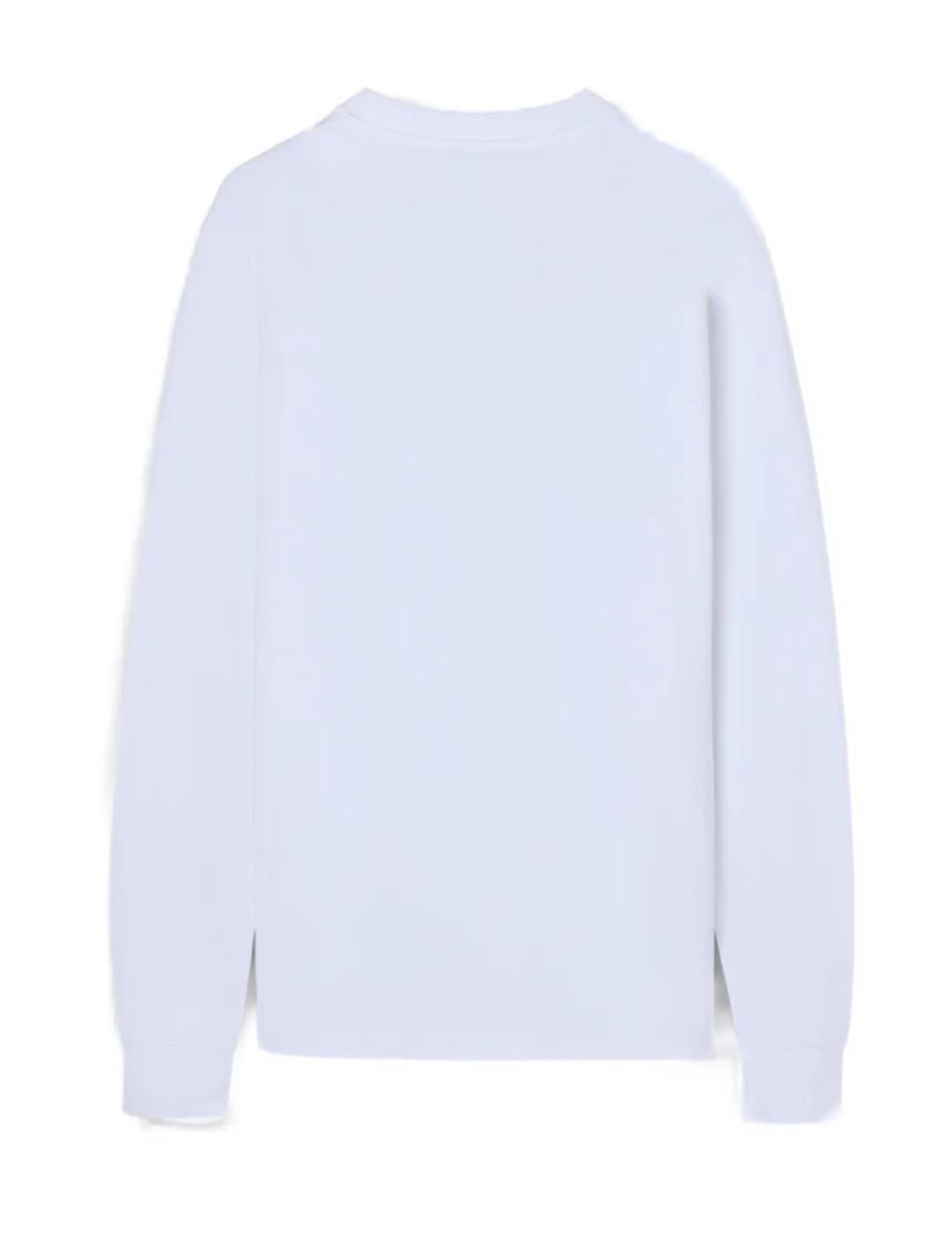 Camiseta Silbon minilogo blanca manga larga para hombre