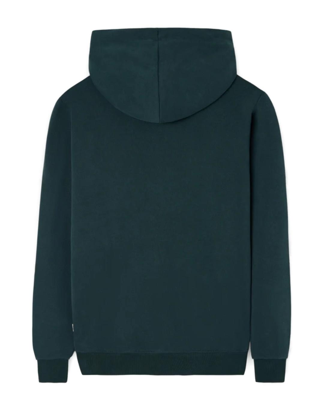 Sudadera Silbon clásica hoodie de cremallera verde hombre