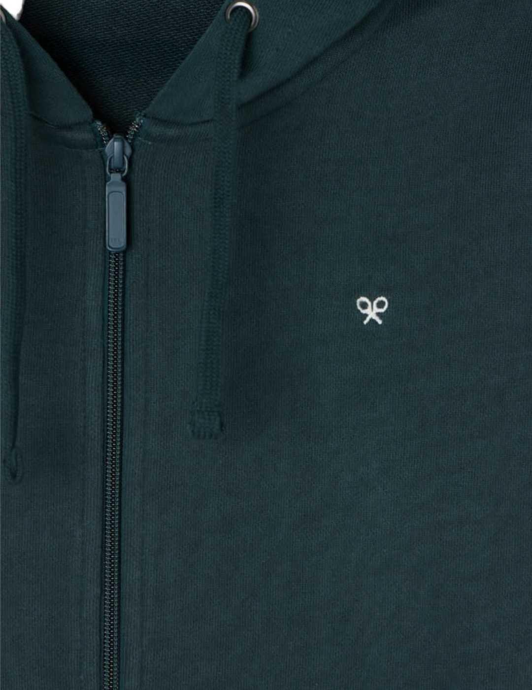 Sudadera Silbon clásica hoodie de cremallera verde hombre