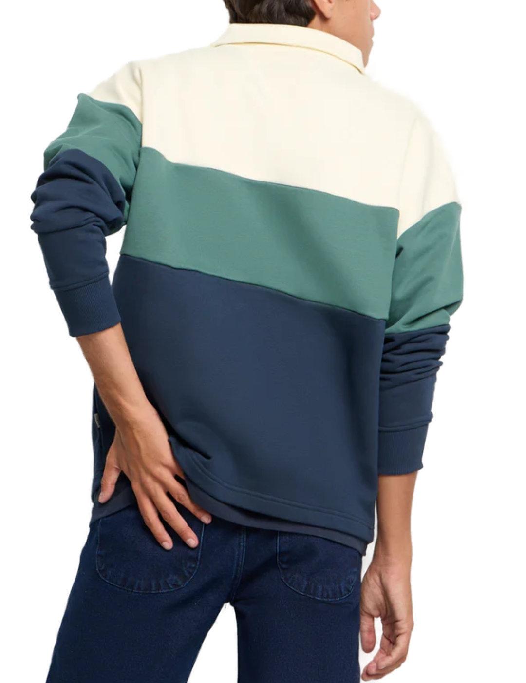 Sudadera Silbon tricolor relaxfit cremallera media  hombre