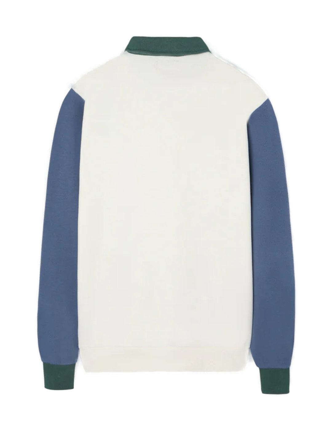 Sudadera Silbon multicolor crema media cremallera de hombre