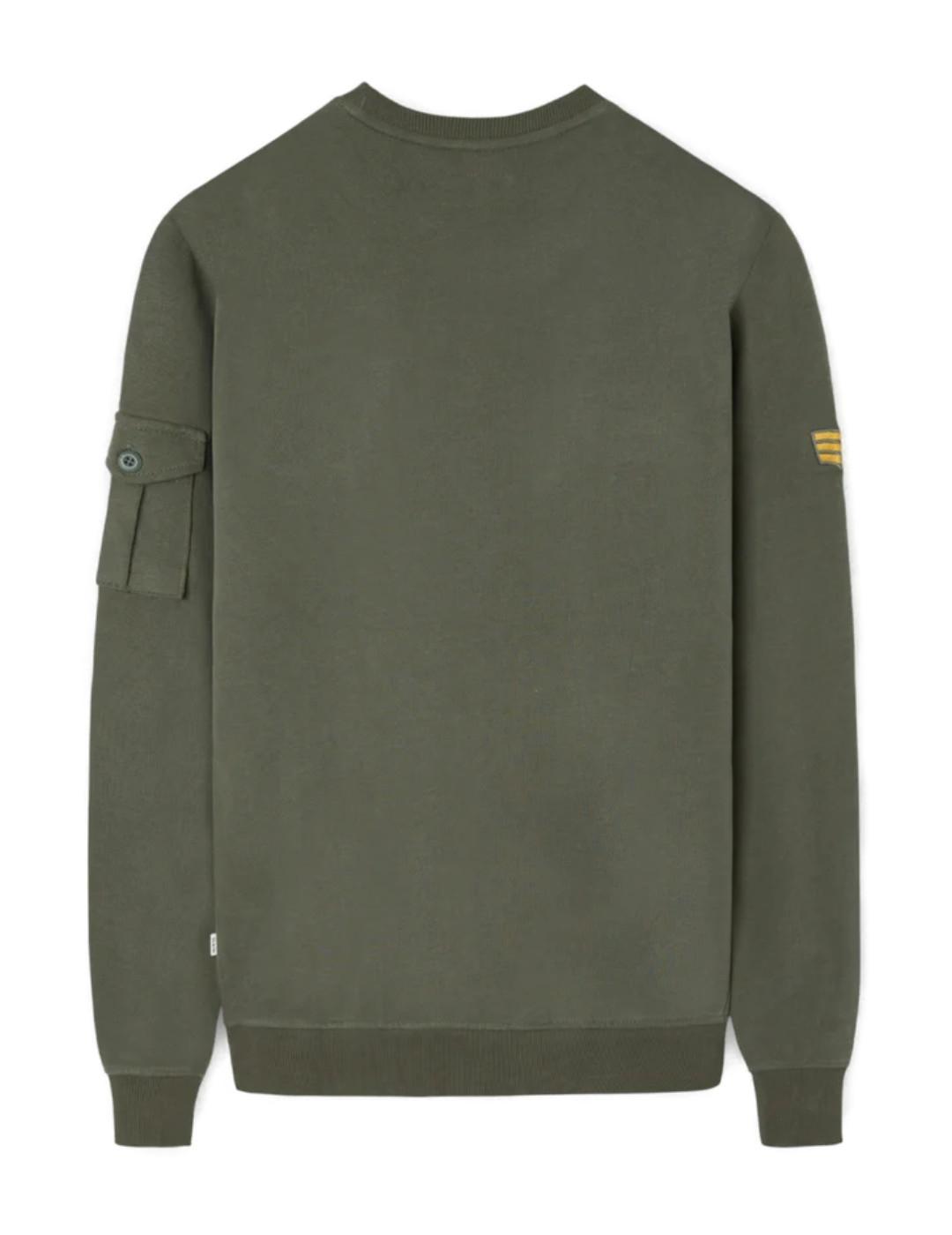 Sudadera Silbon Parches military verde parches para hombre