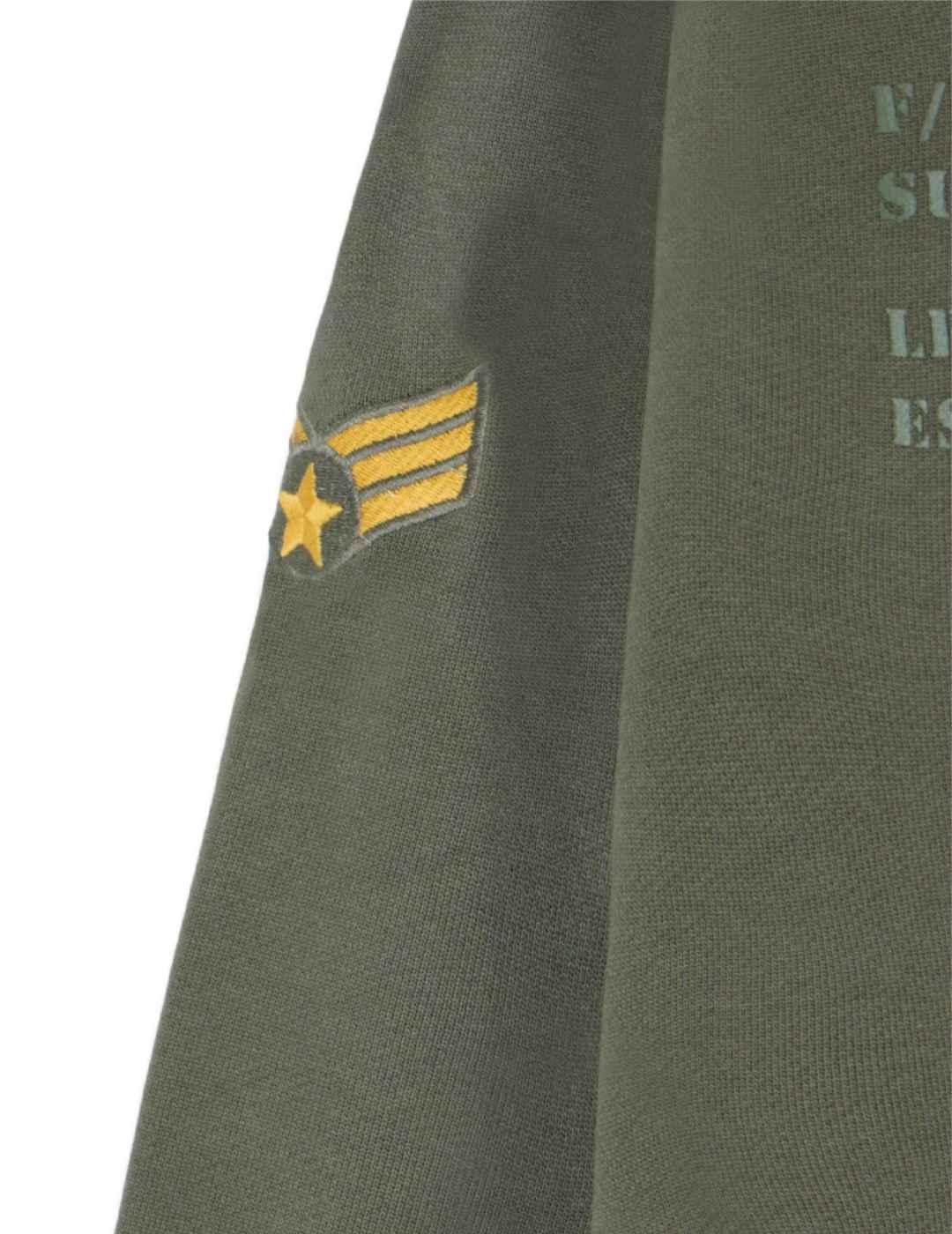 Sudadera Silbon Parches military verde parches para hombre