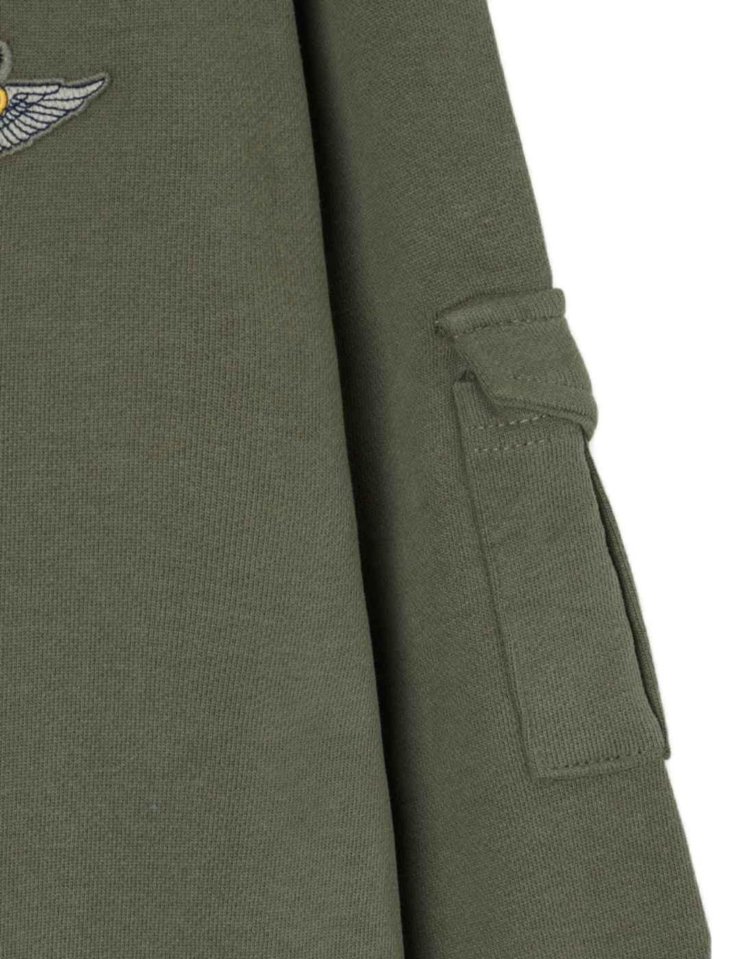 Sudadera Silbon Parches military verde parches para hombre