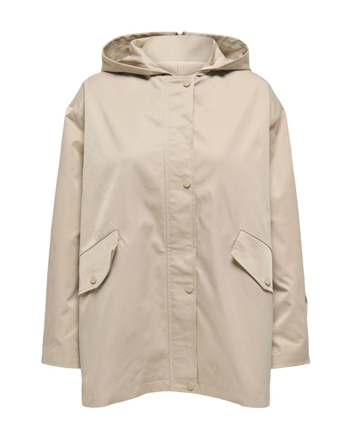 Chaqueta Only Lisa beige con capucha para mujer