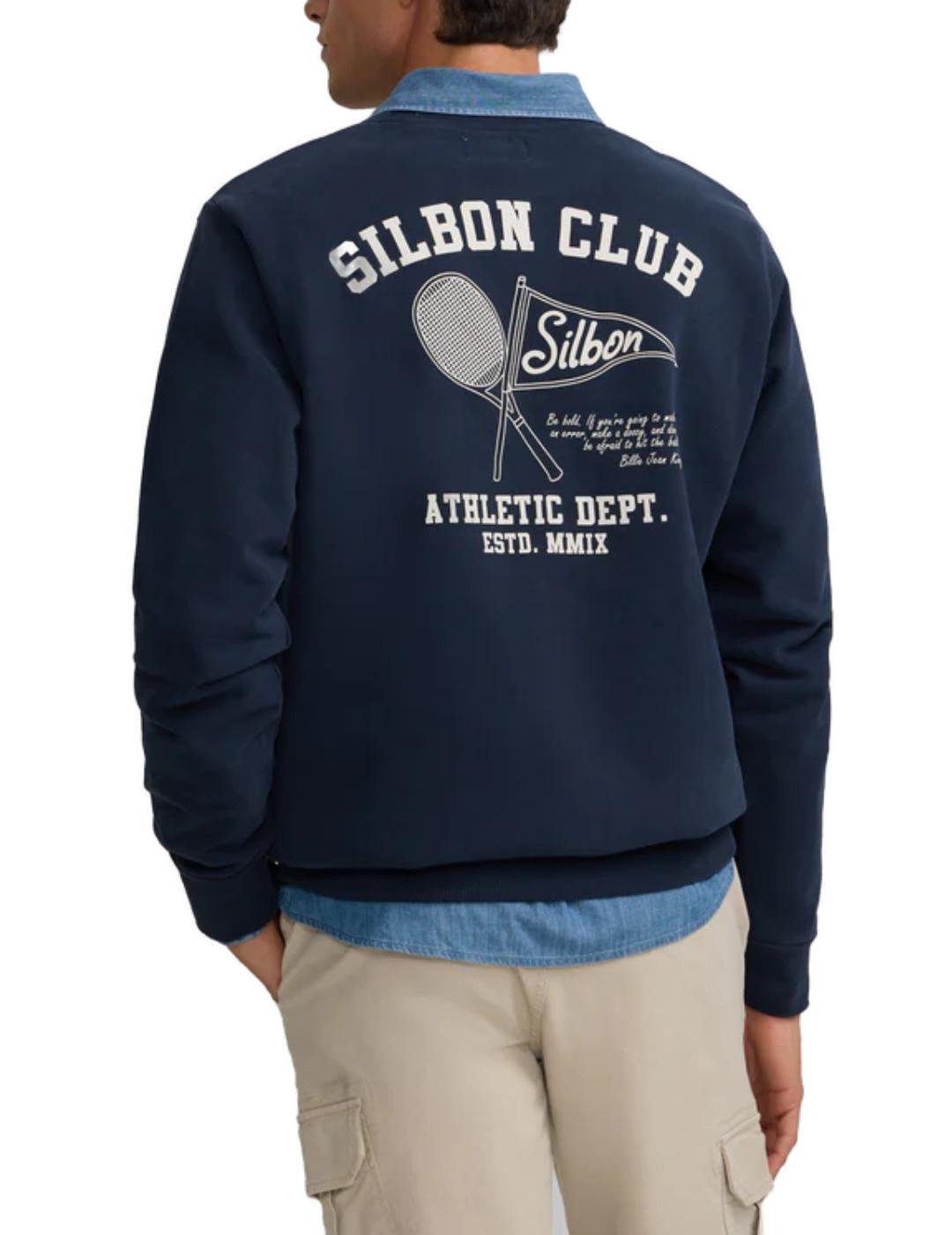Sudadera Silbon athletic deportiva con print marino hombre