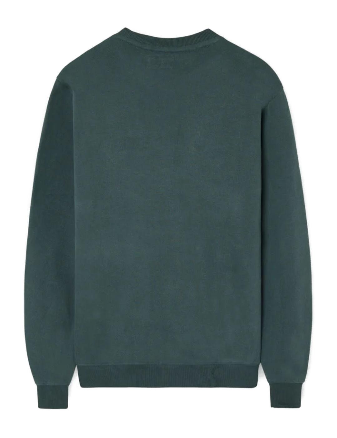Sudadera Silbon Raqueta verde logo en pana para hombre
