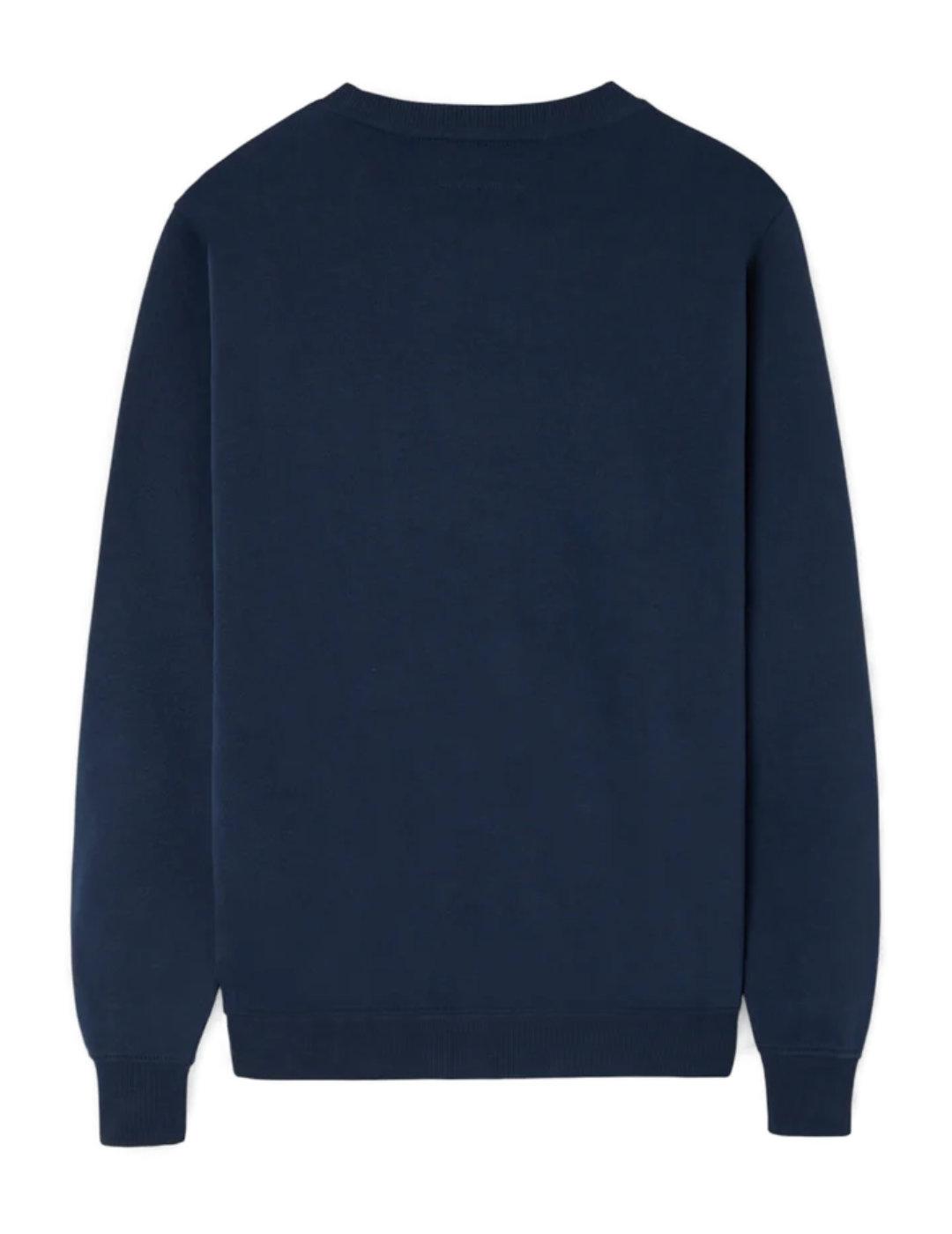 Sudadera Silbon con letras y logo en pana marino de hombre