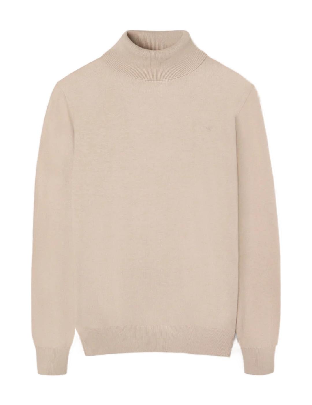 Jersey Silbon Clasic beige con cuello vuelto para hombre