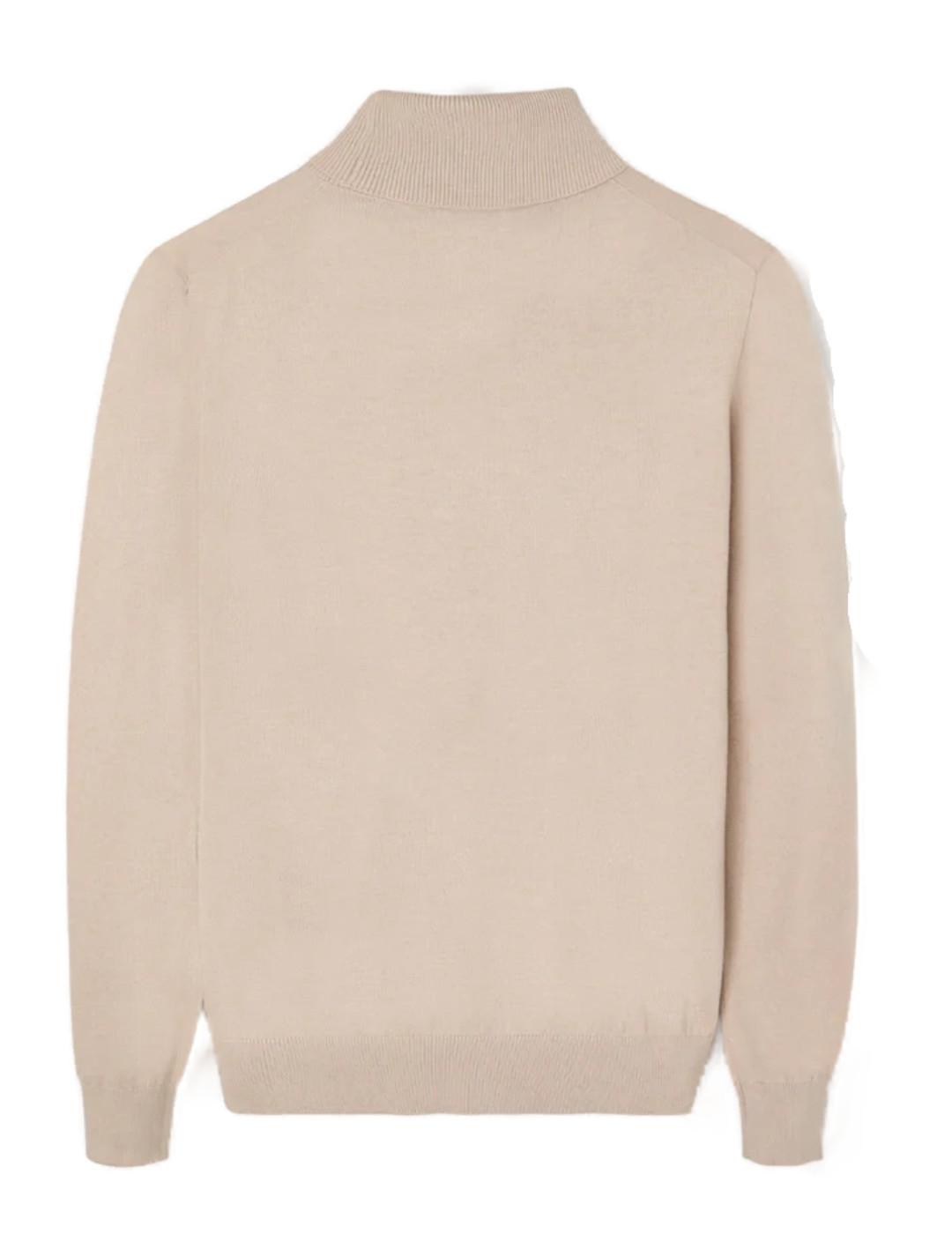 Jersey Silbon Clasic beige con cuello vuelto para hombre