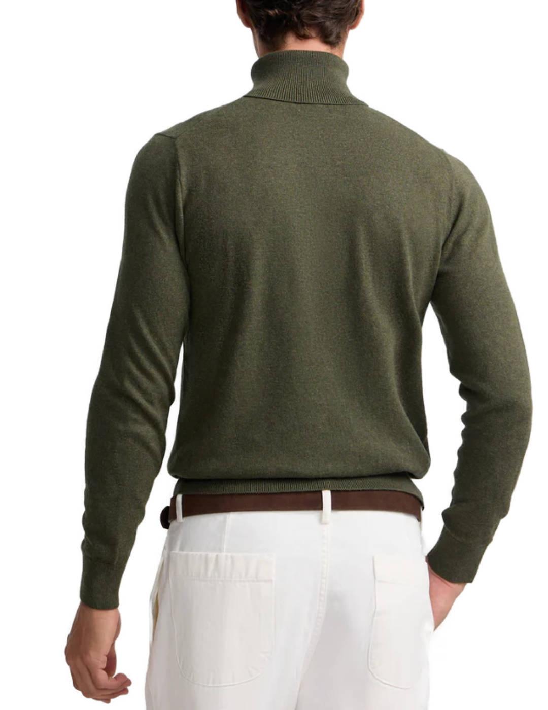 Jersey Silbon Clasics verde oscuro cuello vuelto para hombre