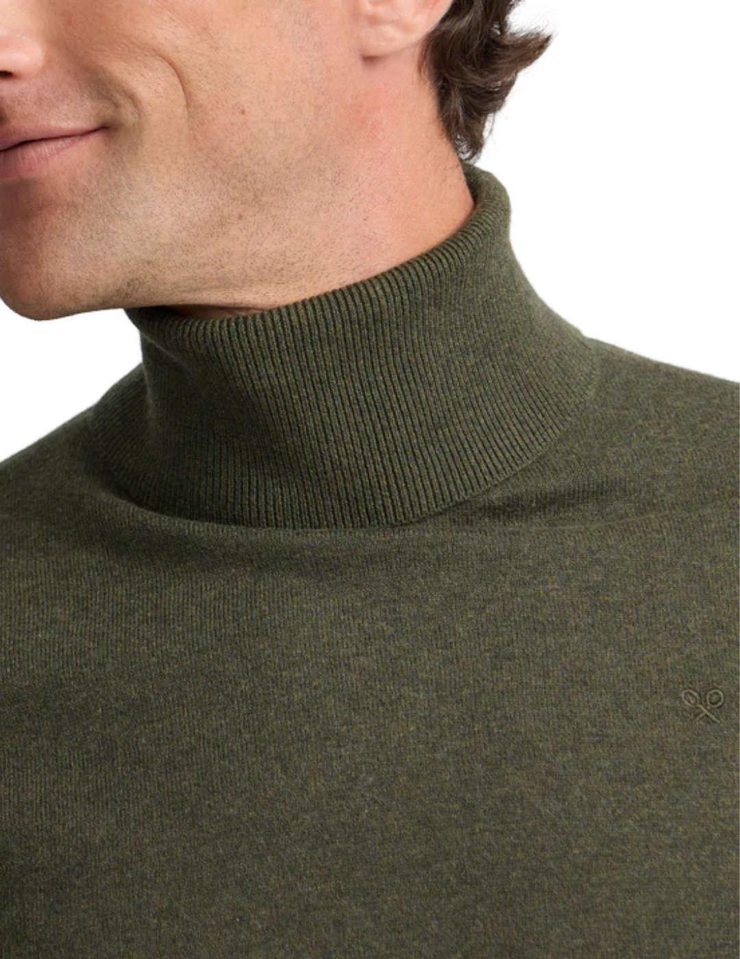 Jersey Silbon Clasics verde oscuro cuello vuelto para hombre