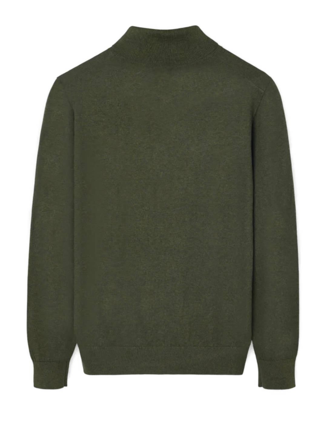 Jersey Silbon Clasics verde oscuro cuello vuelto para hombre