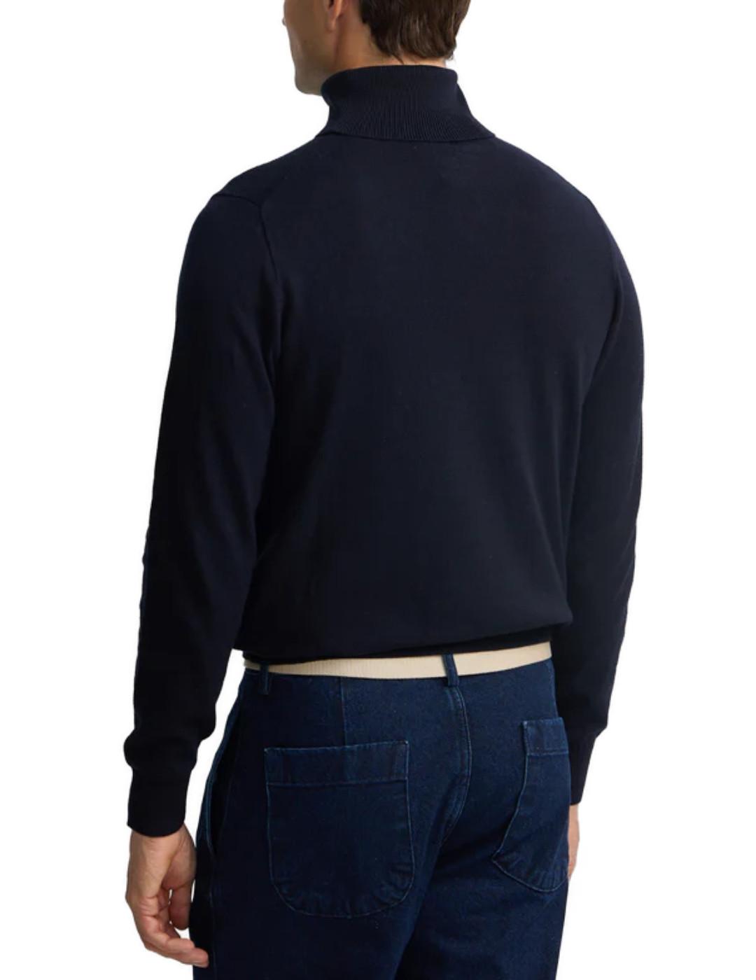 Jersey Silbon Classic azul marino cuello vuelto para hombre