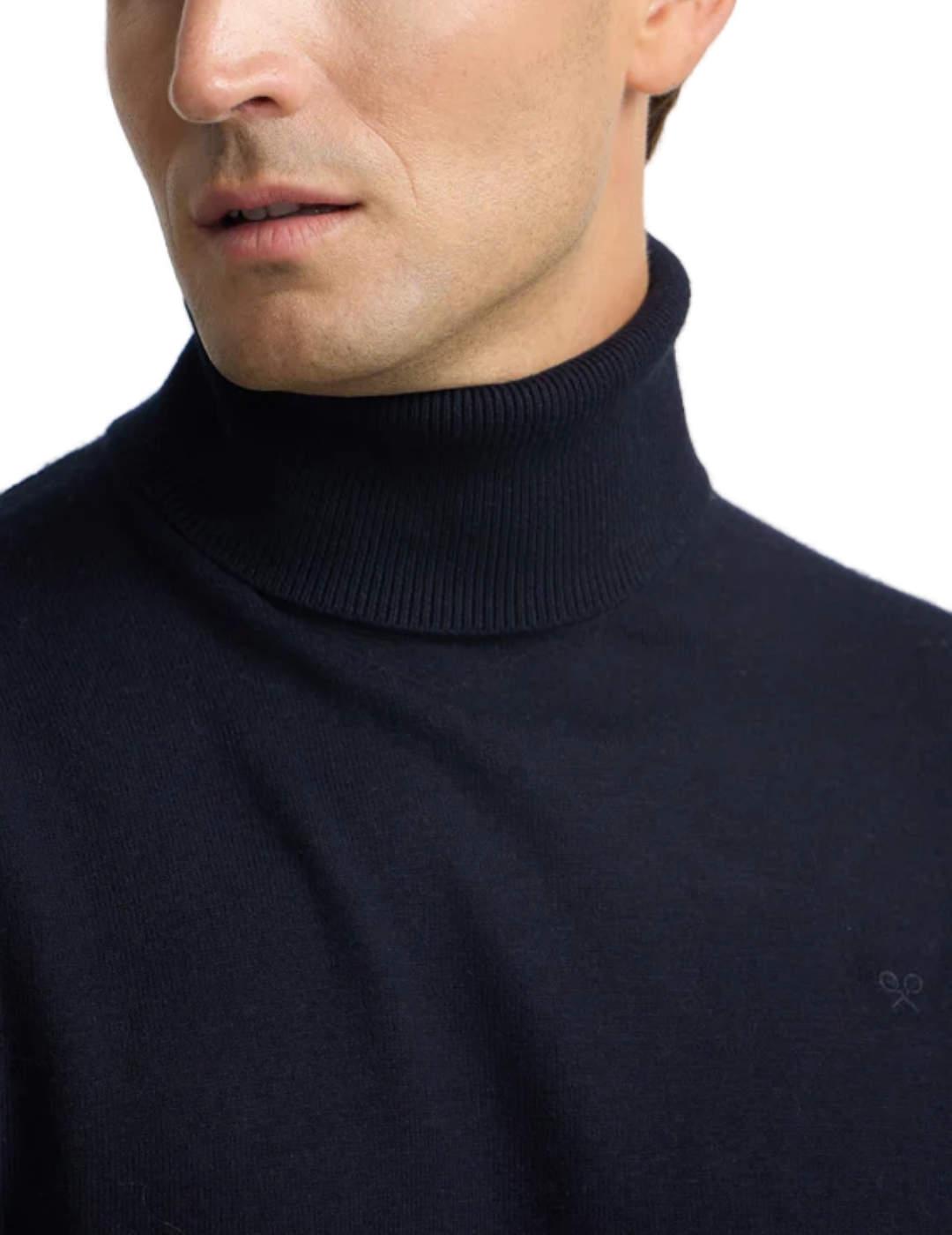 Jersey Silbon Classic azul marino cuello vuelto para hombre