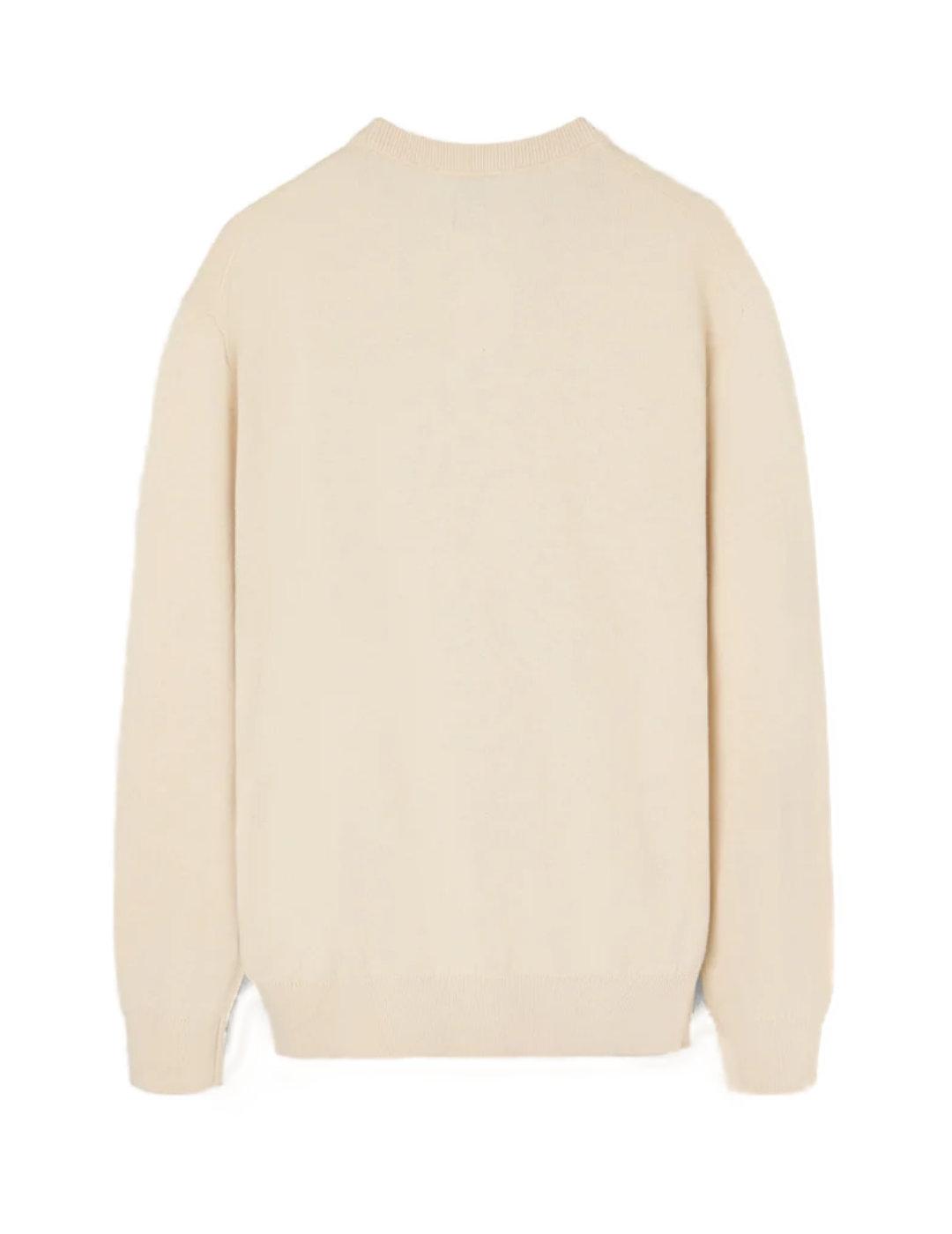 Jersey Silbon Classic beige claro cuello redondo para hombre