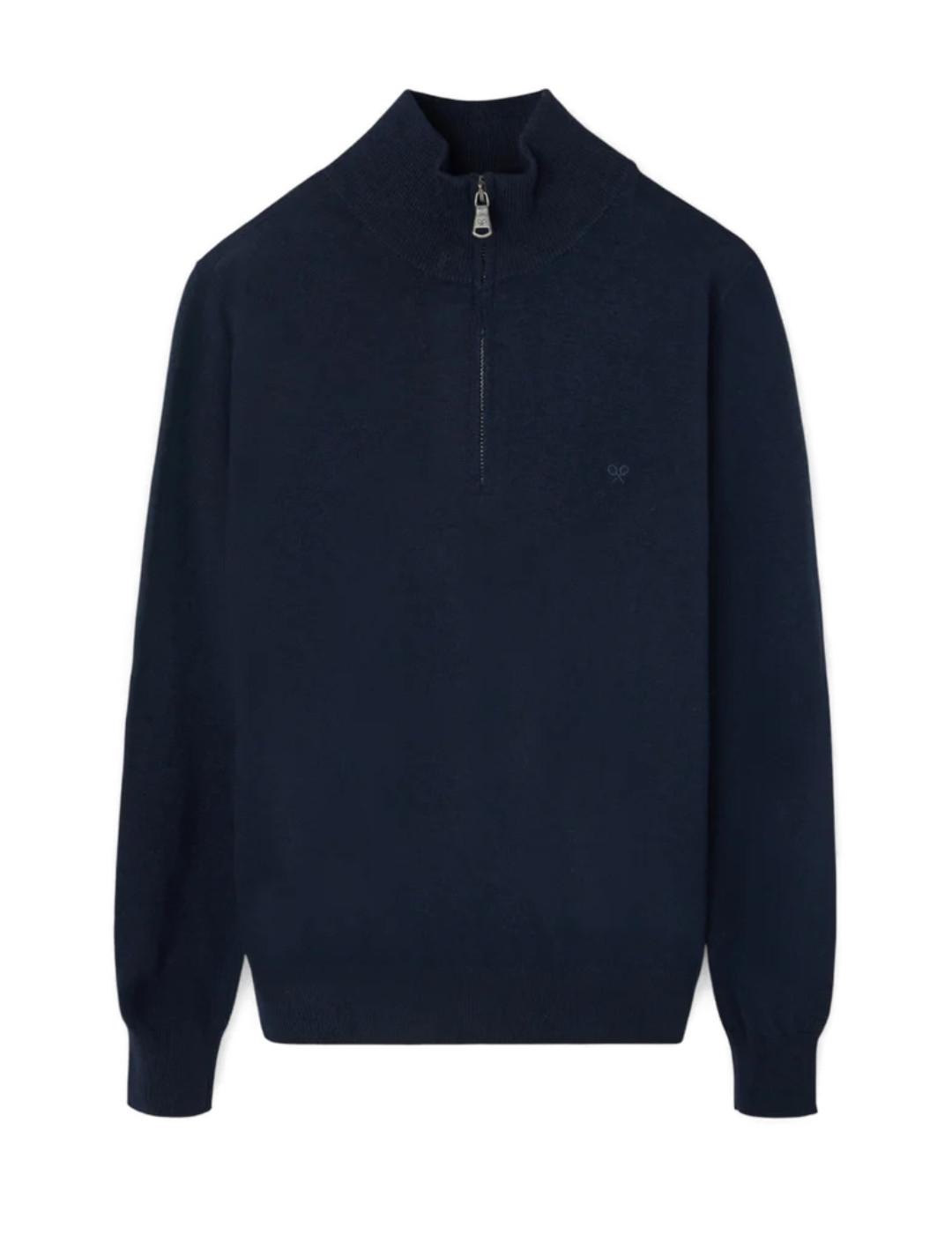 Jersey Silbon cremallera azul media cremallera para hombre