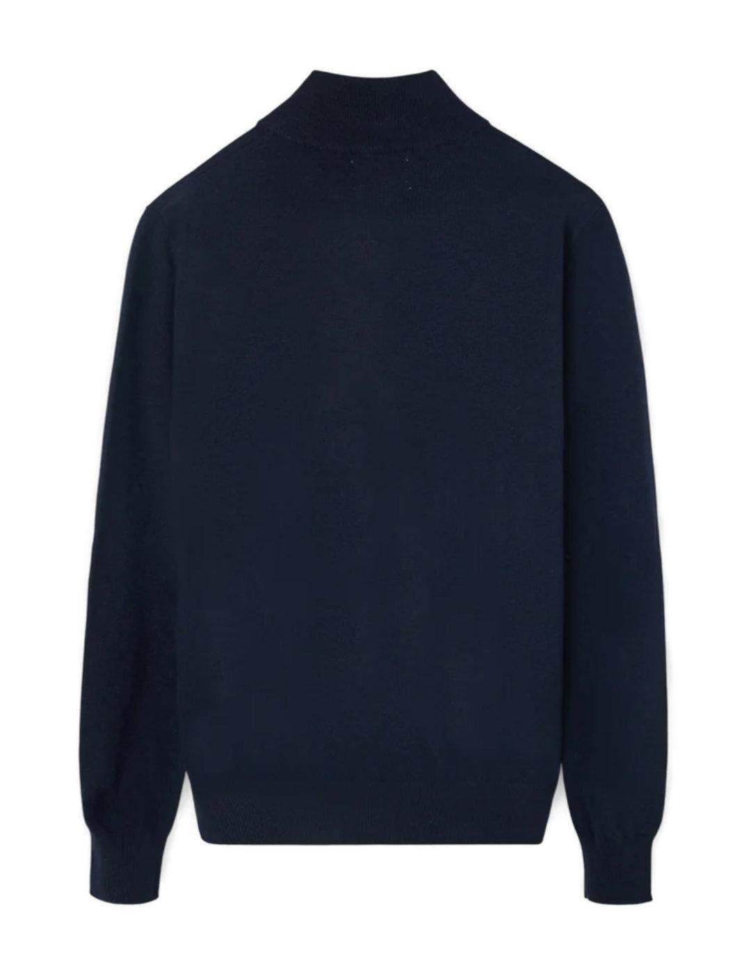 Jersey Silbon cremallera azul media cremallera para hombre