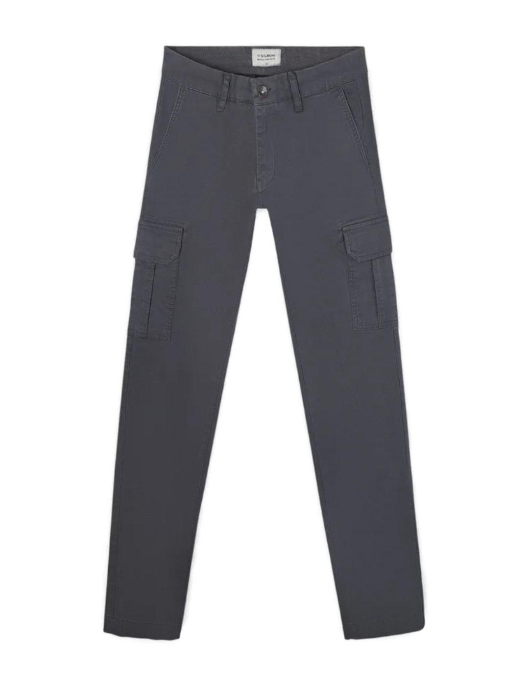 Pantalón Silbon cargo casual gris oscuro Slim fit de hombre