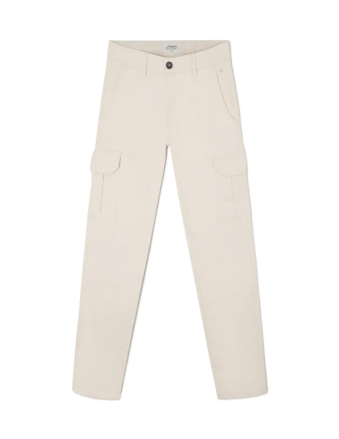 Pantalón Silbon Cargo casual color piedra Slim fit de hombre