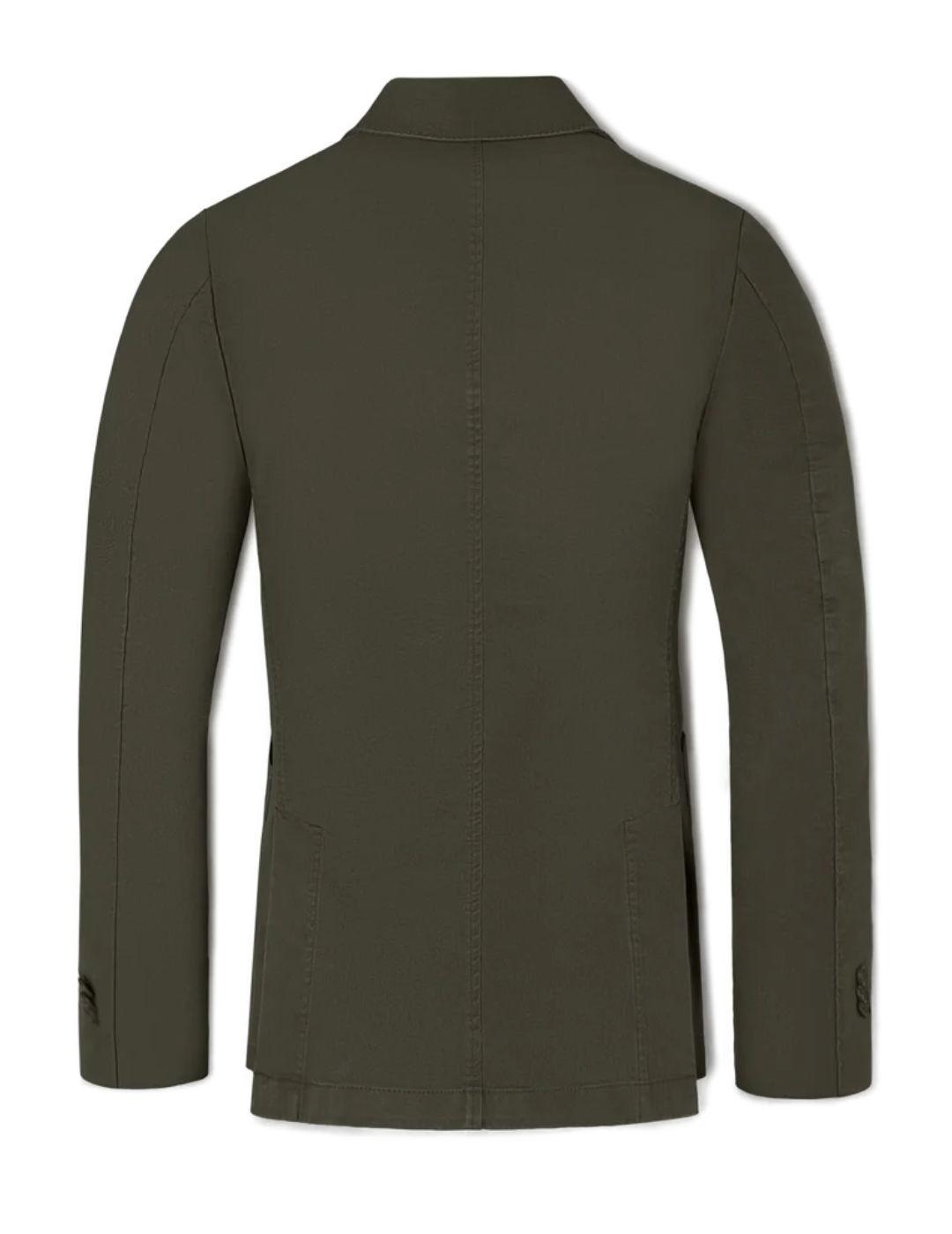 Americana Silbon Casual verde oscura cierre recto de hombre