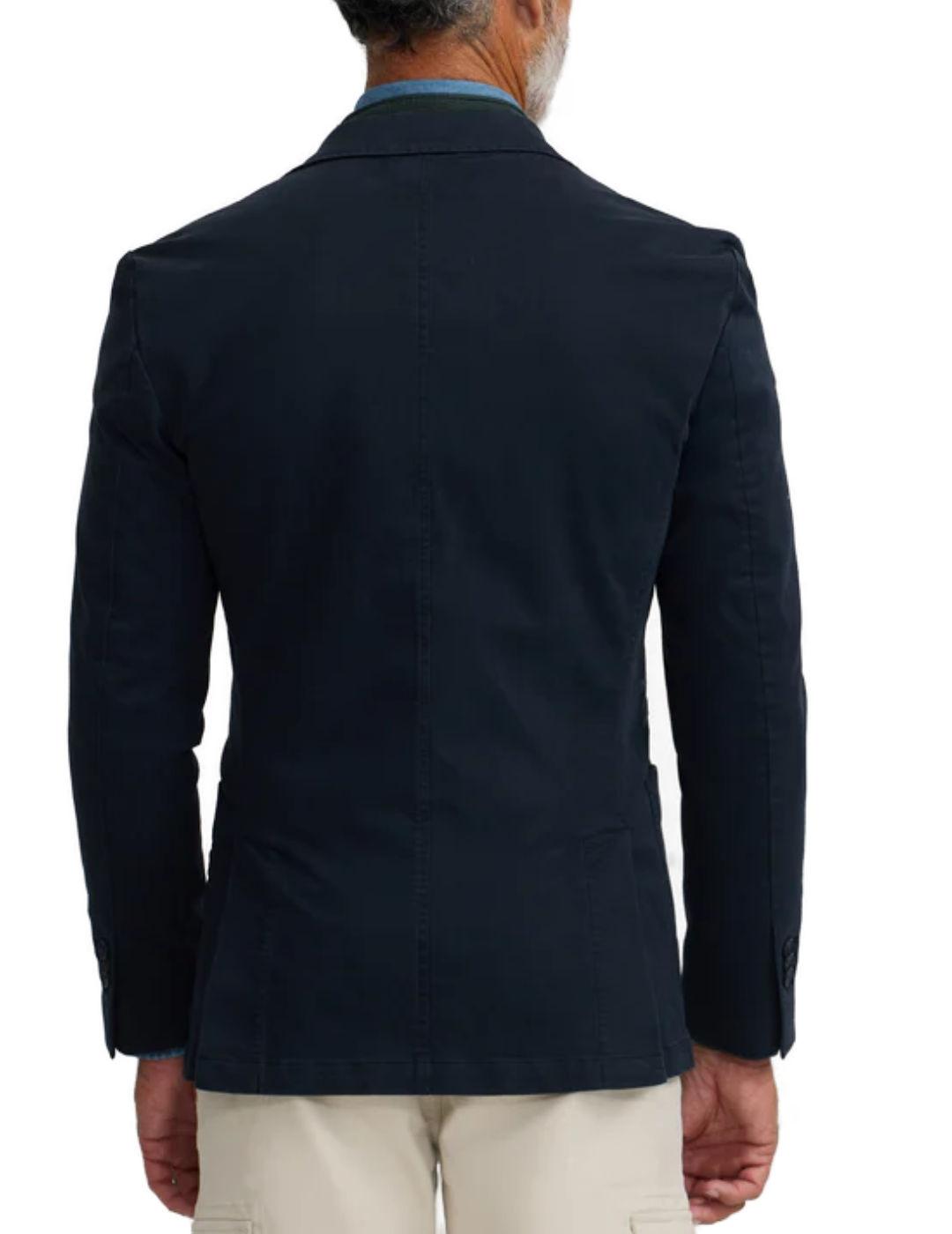 Americana Silbon Casual azul marino cierre recto de hombre